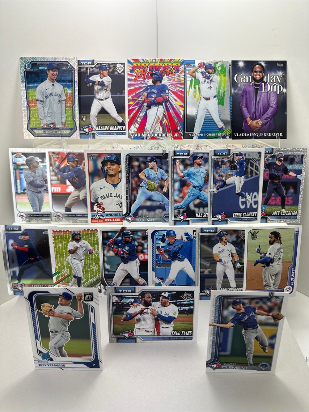 Kazuma Okamoto/Yesavage/Moon rookies Blue Jays Lot of 21 + Vlad Jr/Ernie Clement